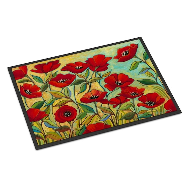 Carolines Treasures 18 x 27 in. Poppy Garden Flowers Indoor or Outdoor Mat PPD3020MAT - main